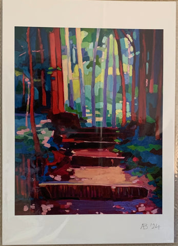 Print of path through woods