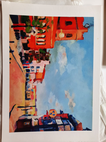 Print of the top of Guildford High Street