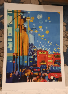 Print of Christmas on Oxford Street